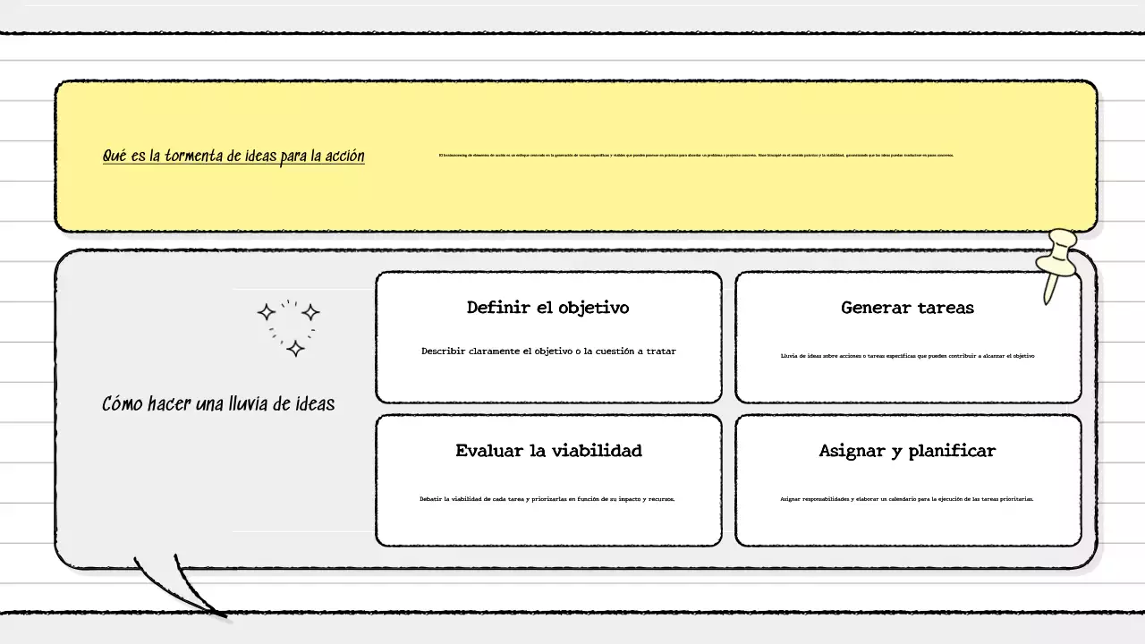 guía amarilla moderna de brainstorming
