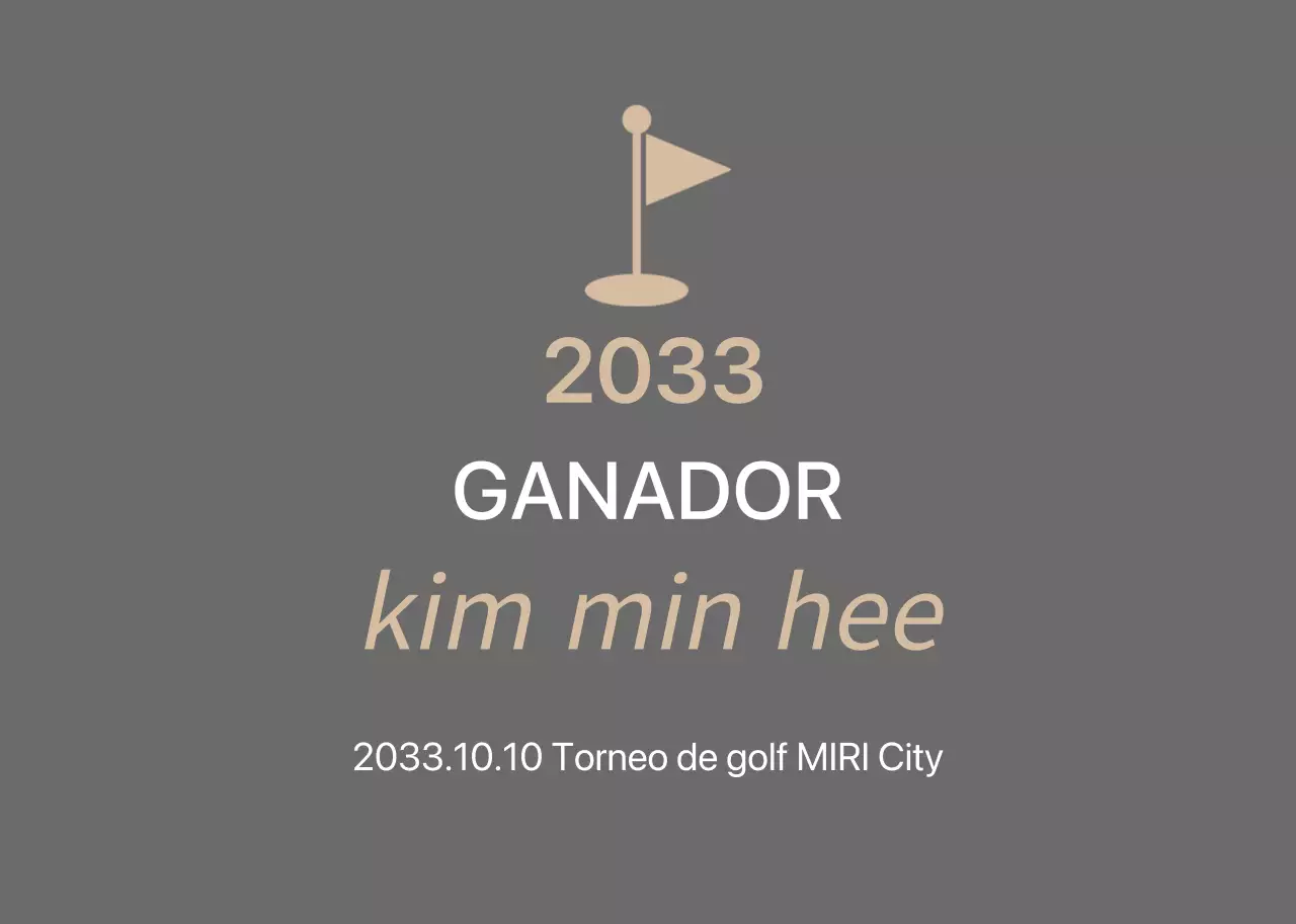 Placa para torneo de golf