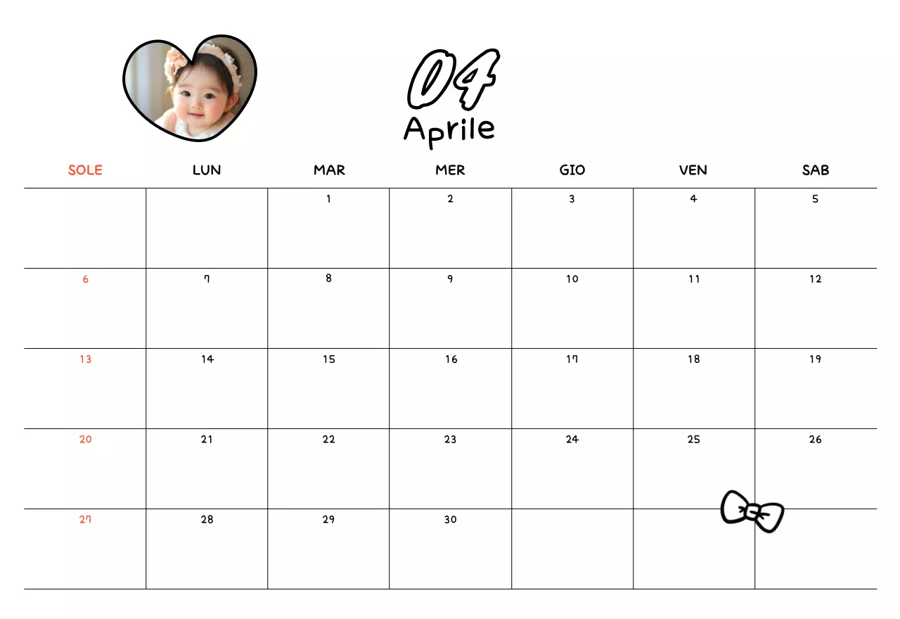 Calendario giallo di Capodanno