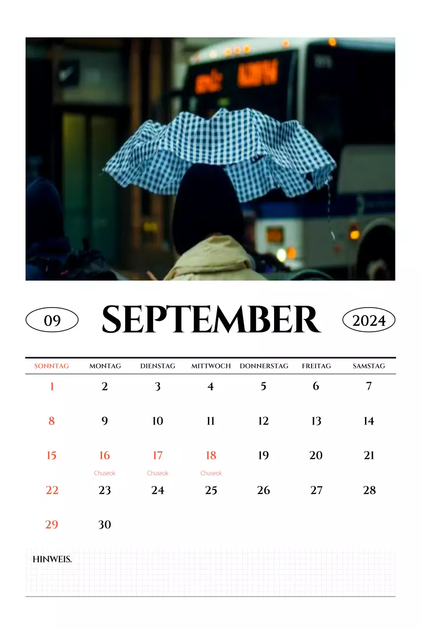 Einfacher Stil Wandkalender mit schwarz-weiß emotionalen Reisefotografie Konzept