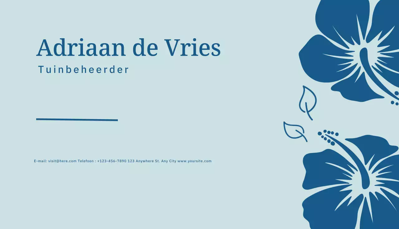 blauw botanisch visitekaartje