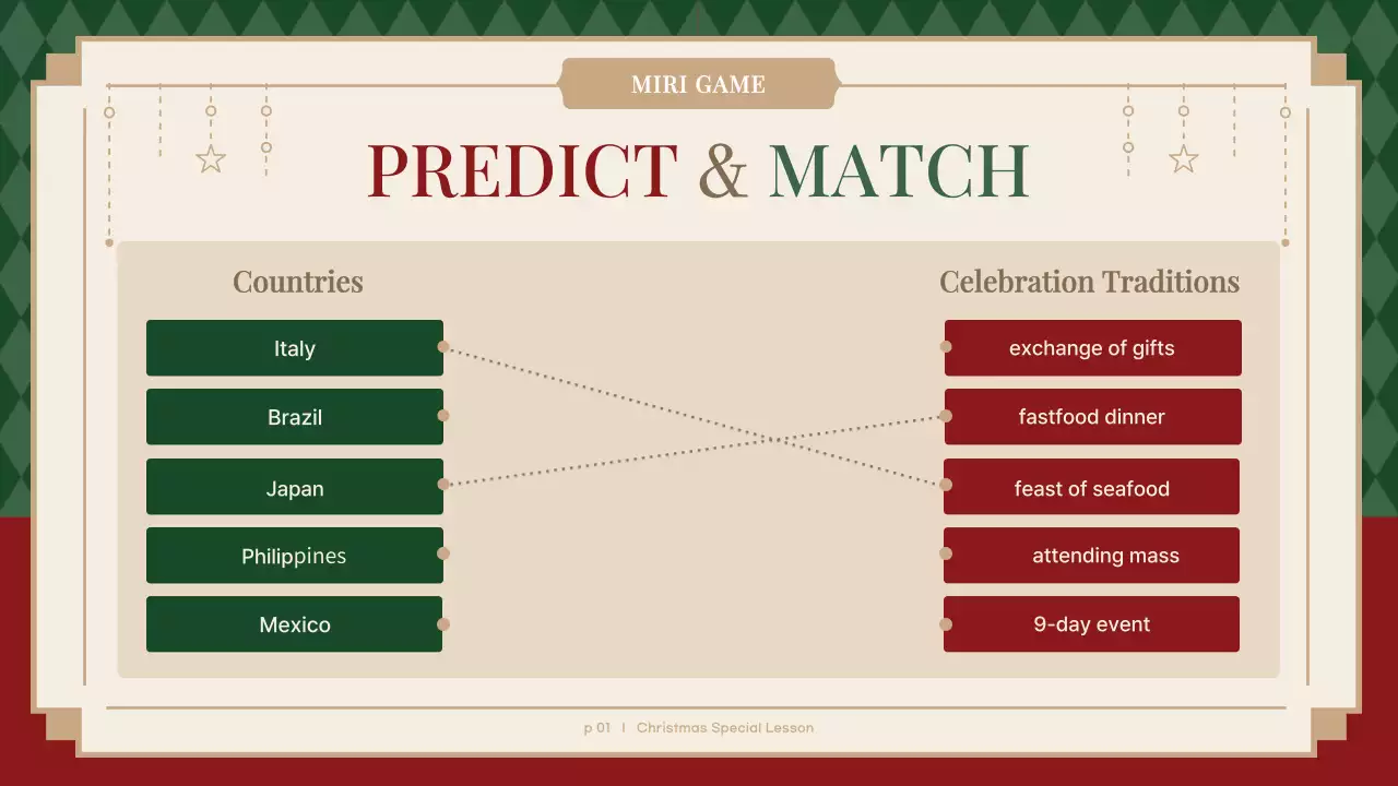 그린 전통 크리스마스 가이드 프레젠테이션