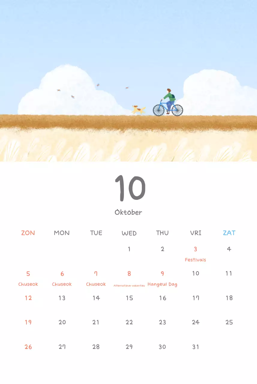 Schattige kalenders met schattige illustraties