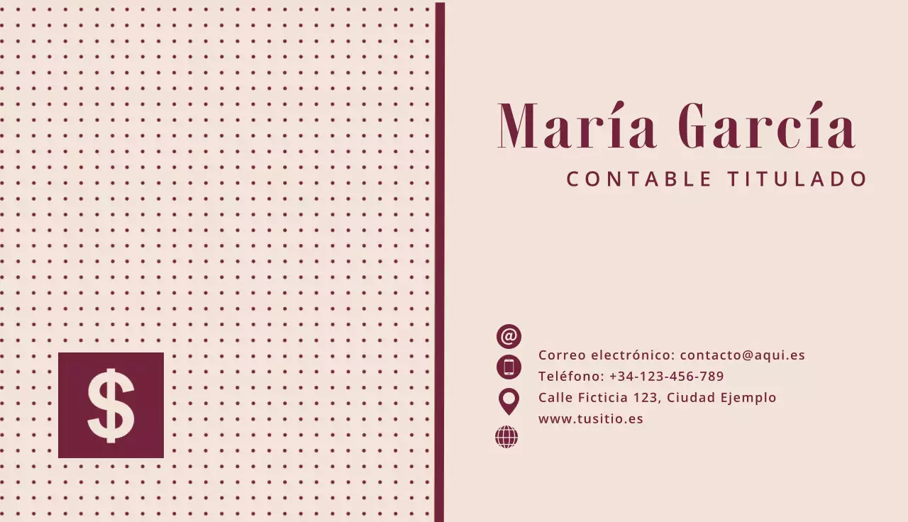 tarjeta de visita clásica beige