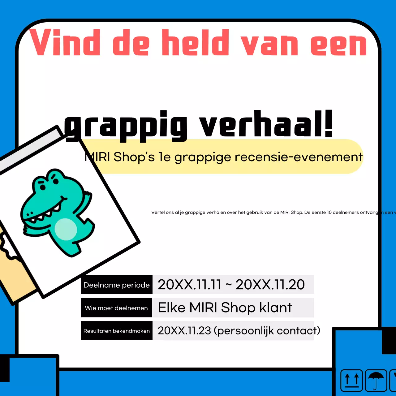 Advertenties voor Blue Gag-evenementen
