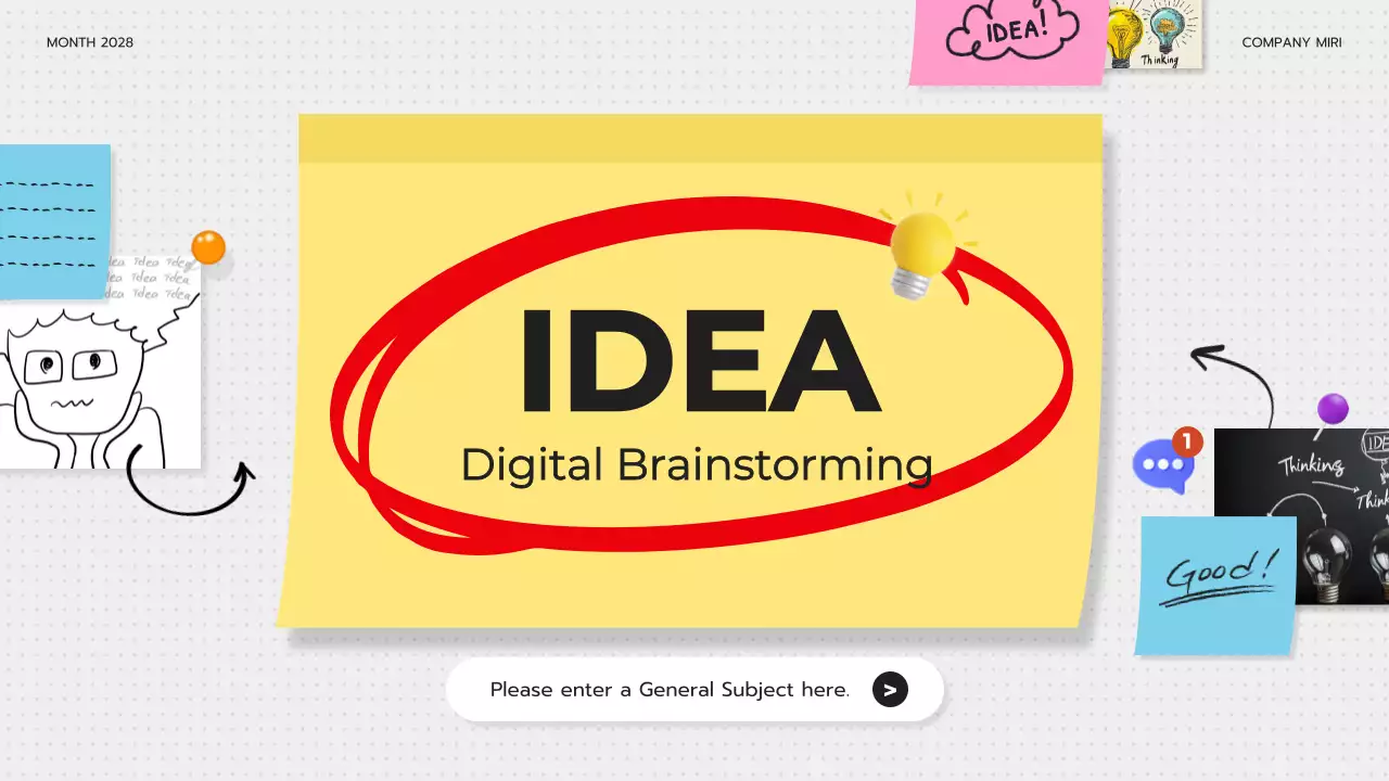 Yellow Modern Digital Brainstorming Guide Presentation
