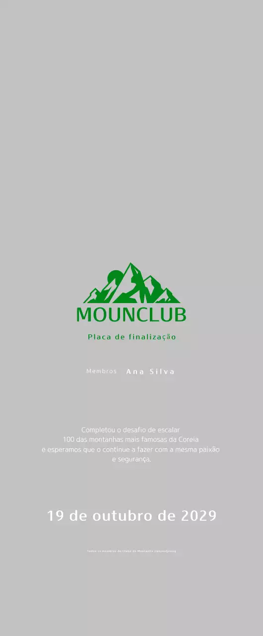 Placa de alpinismo simples verde