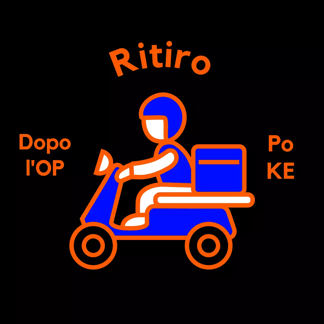 Segnaletica arancione per consegne da asporto semplici