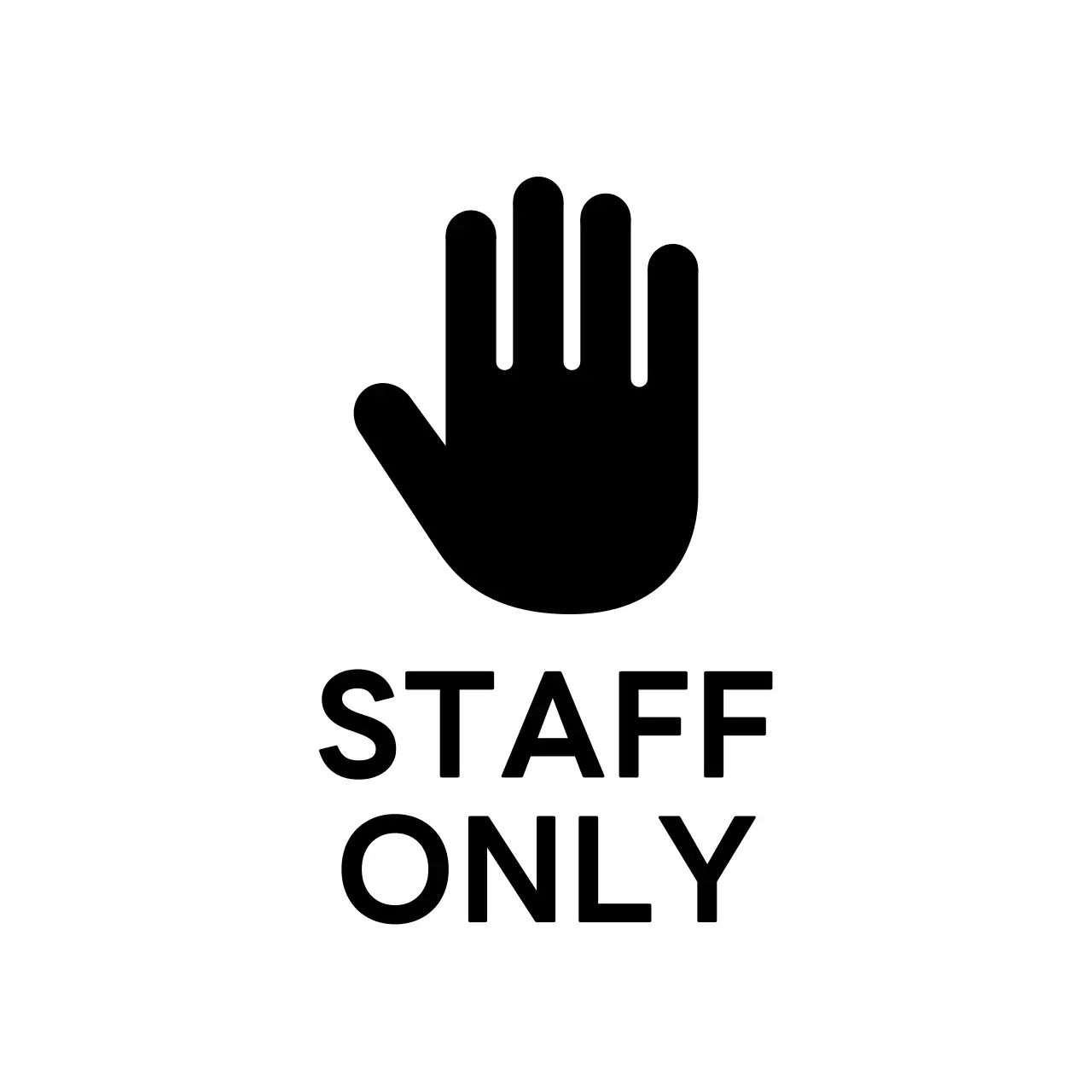 검정 심플 스태프 온리 안내