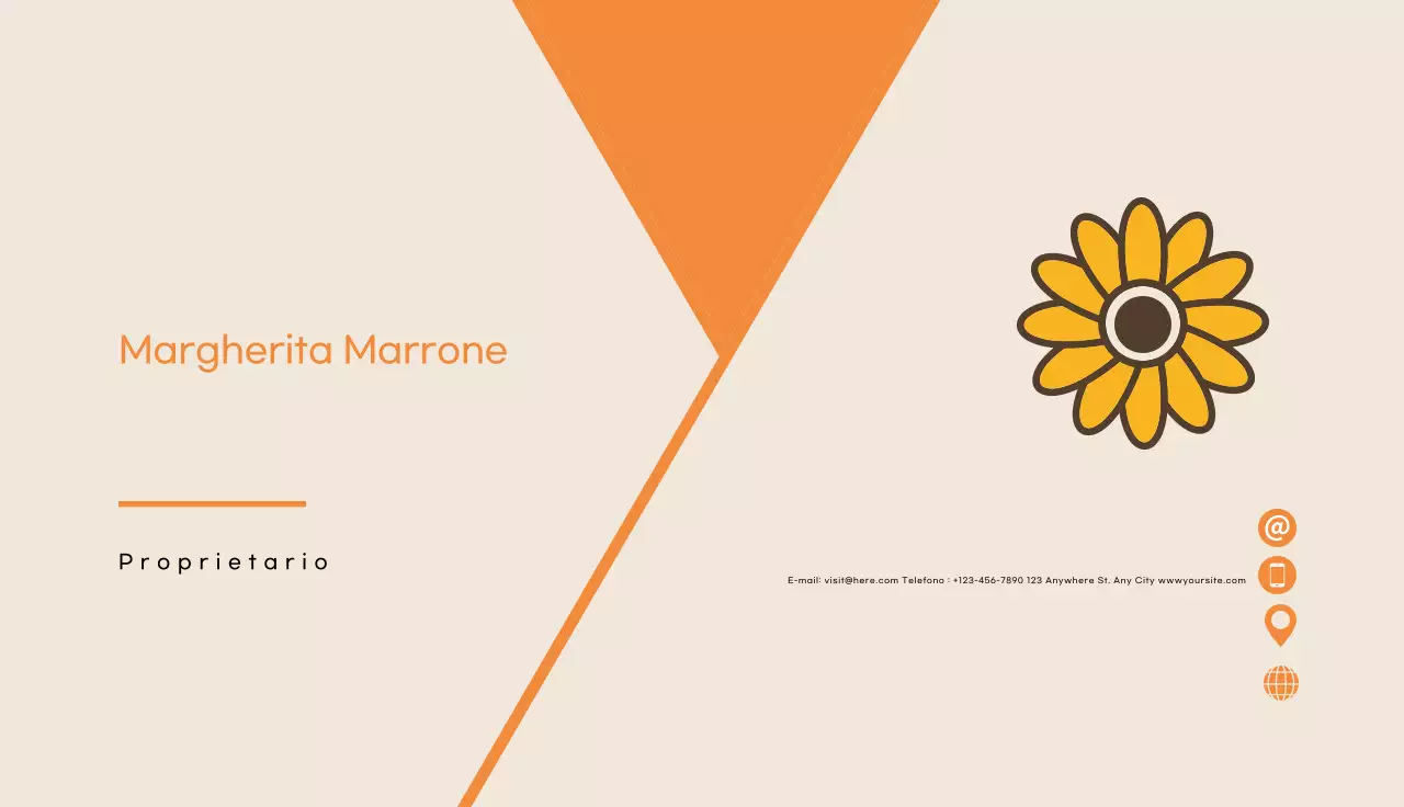 biglietto da visita moderno arancione