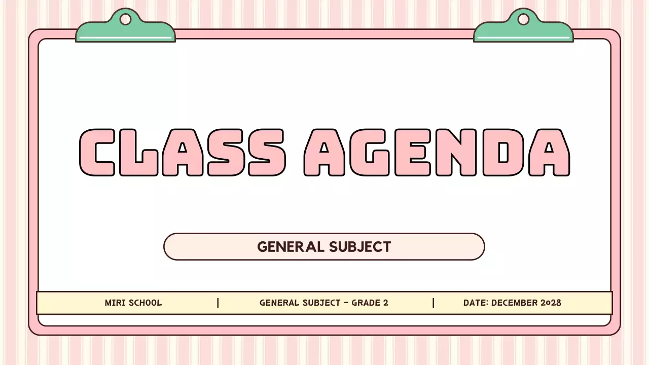 Pink Minimal Class Agenda Presentation