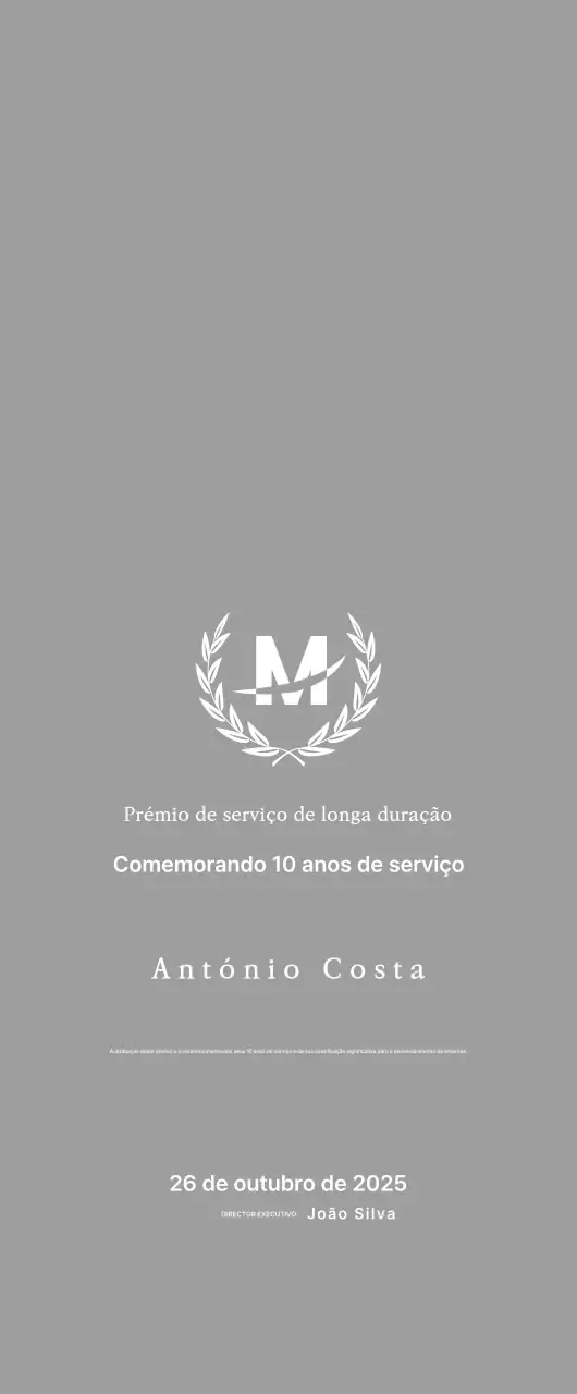 Placa de inscrição com louros