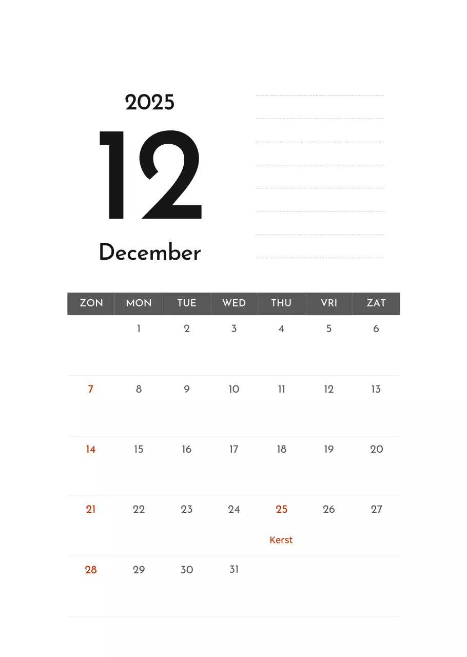 Grijze eenvoudige bedrijfskalender