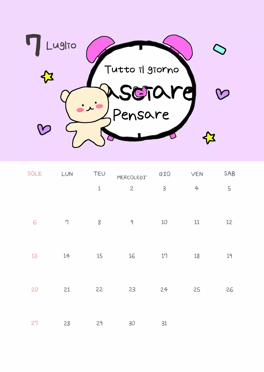 Calendario giallo semplice del lavoratore d'ufficio