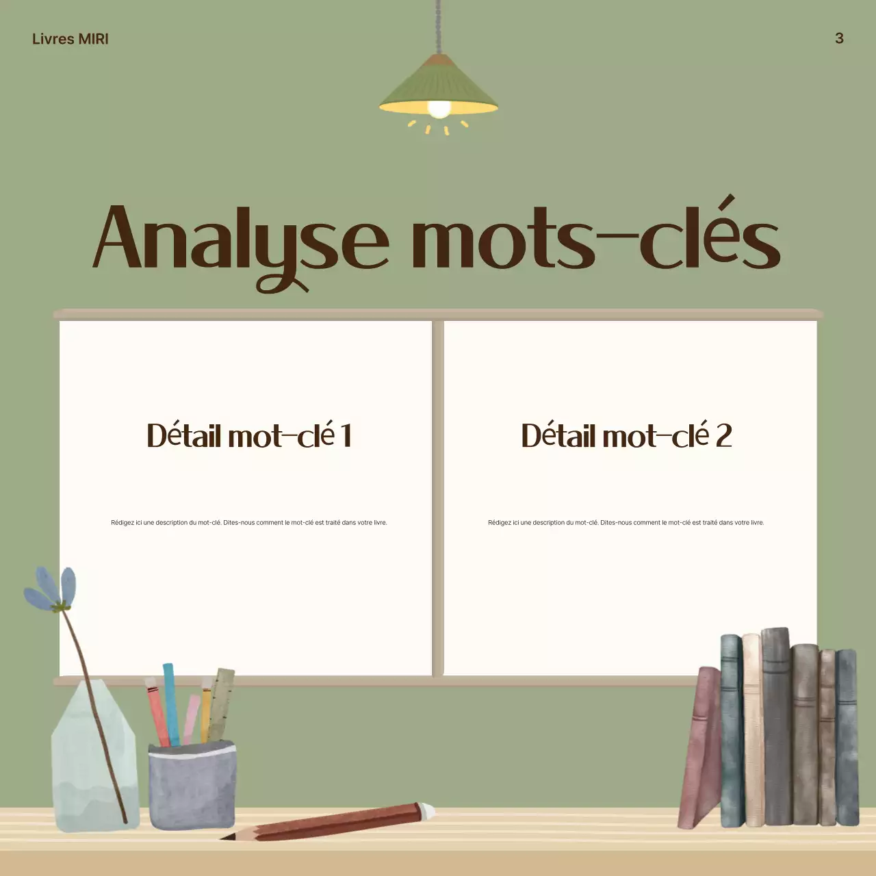 Un poste de résumé de livre épuré en kaki et beige