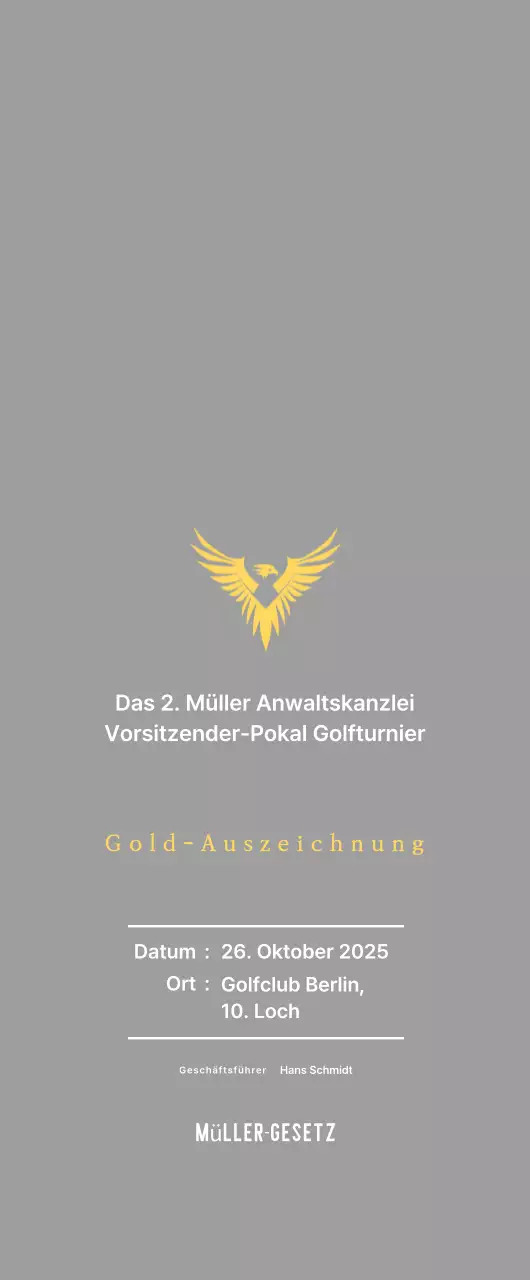 Hübsche Golfturnier-Plakette mit einem Adler