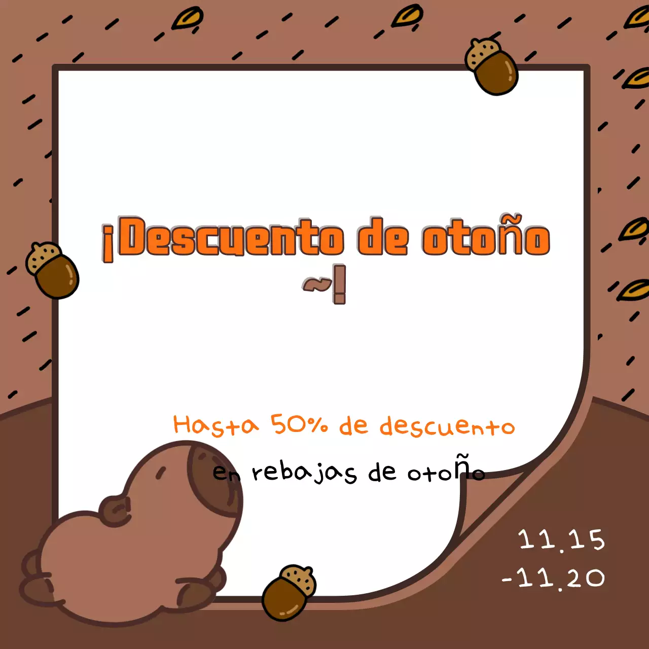 Cubierta otoñal en marrones y naranjas