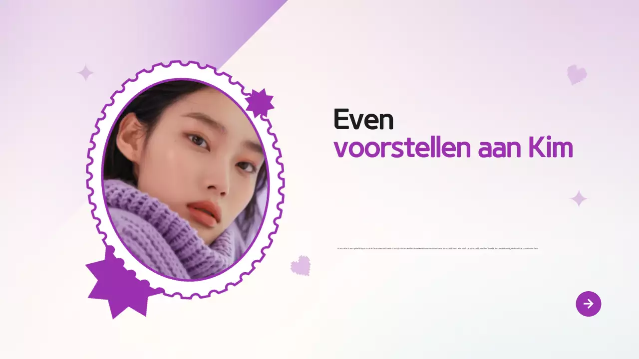 Paars Modern K-Drama Pitch Deck Presentatie