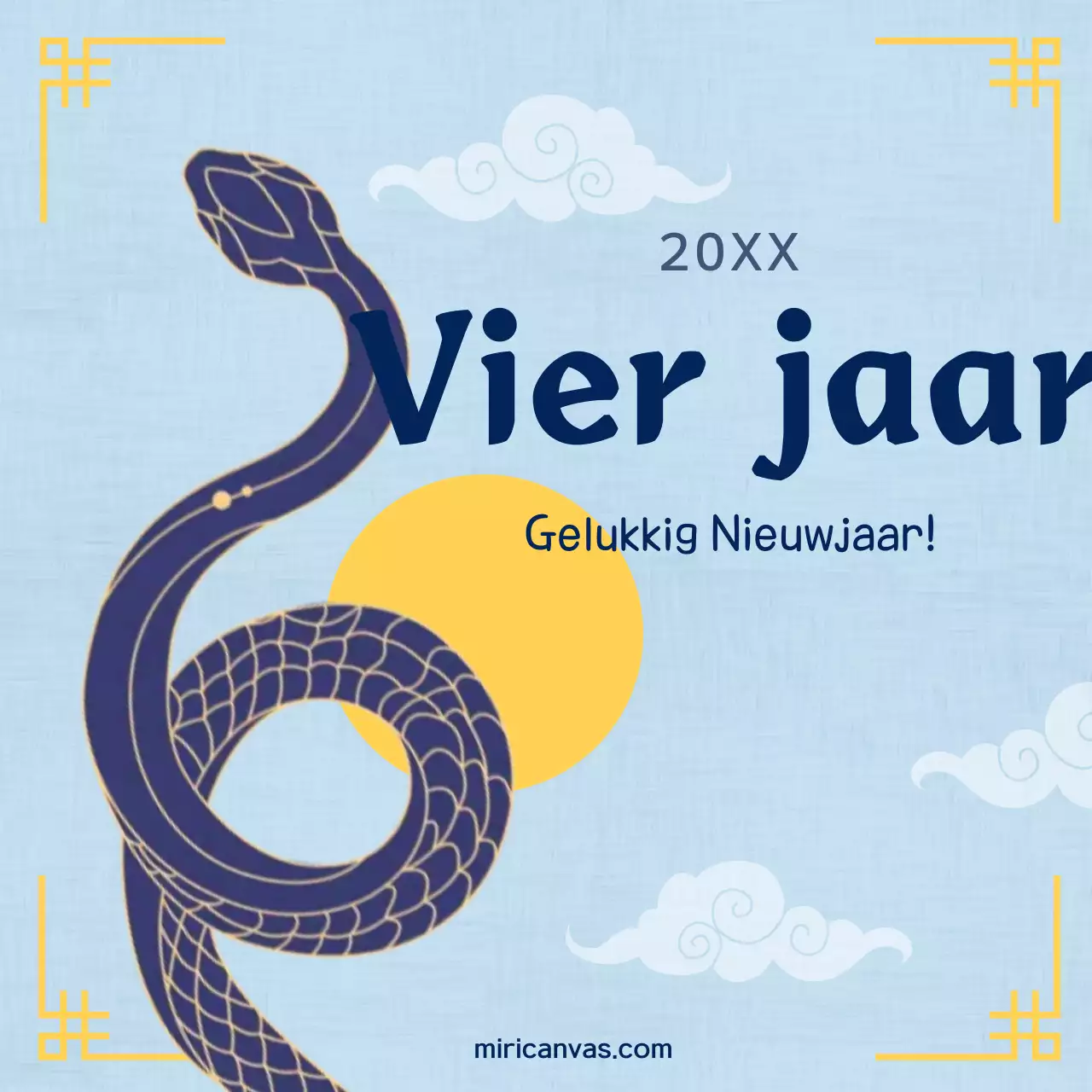 Traditionele nieuwjaarswensen in lichtblauw