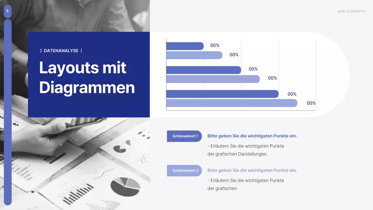 Ein einfacher Geschäftsplan in Blau und Grau