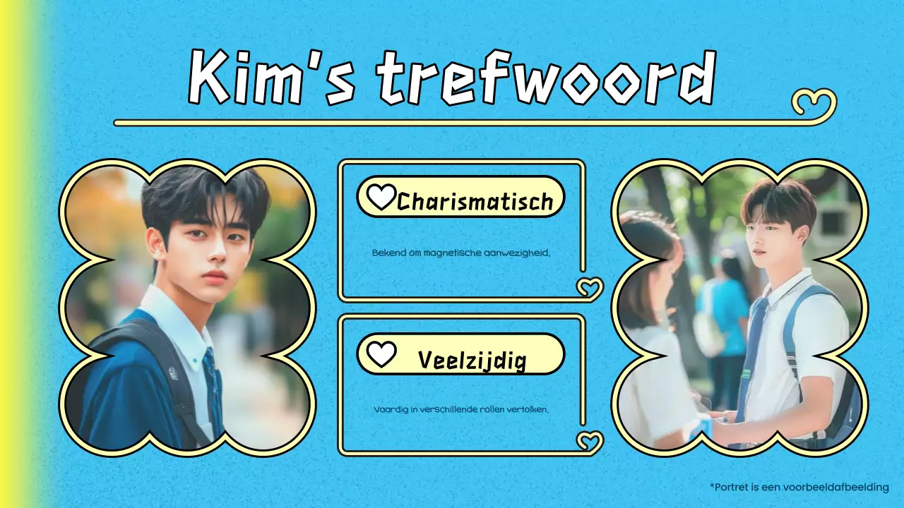 blauw trendy K-drama pitch deck