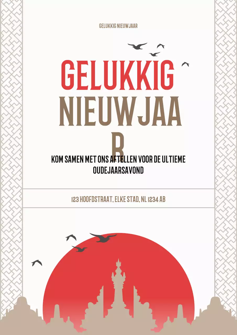 rode culturele indonesische nieuwjaarskaart
