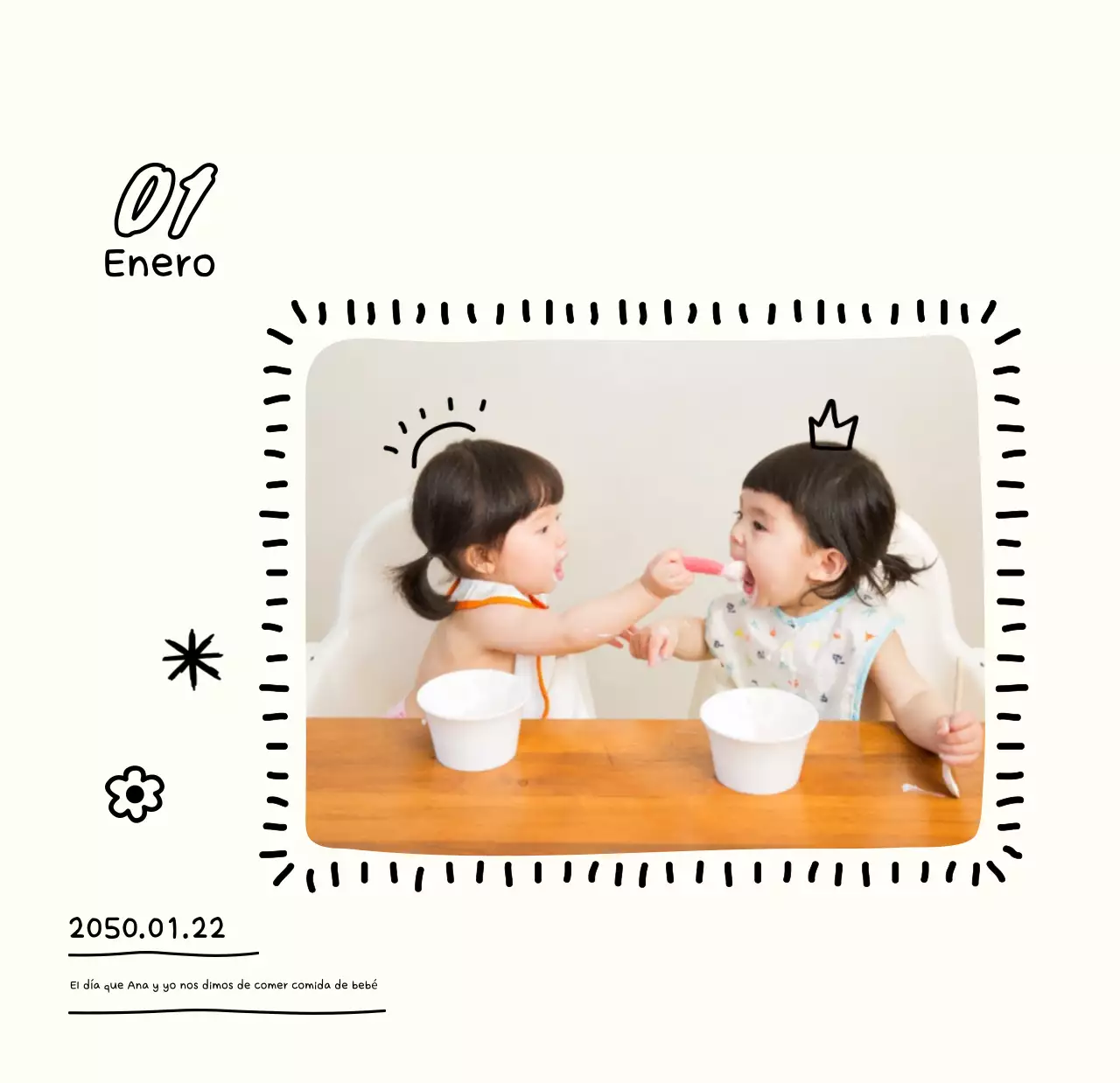 Calendario de Año Nuevo acogedor y blanco