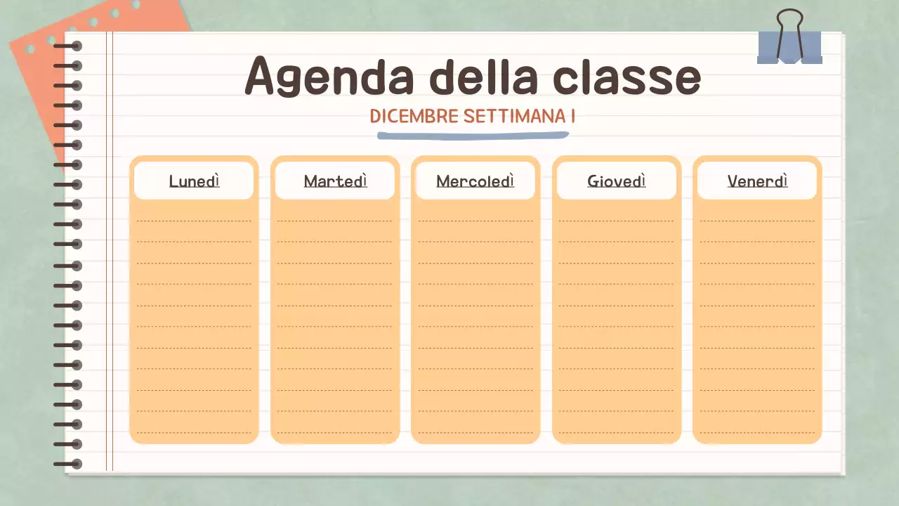 Quaderno a pastello semplice Agenda di classe per la scuola