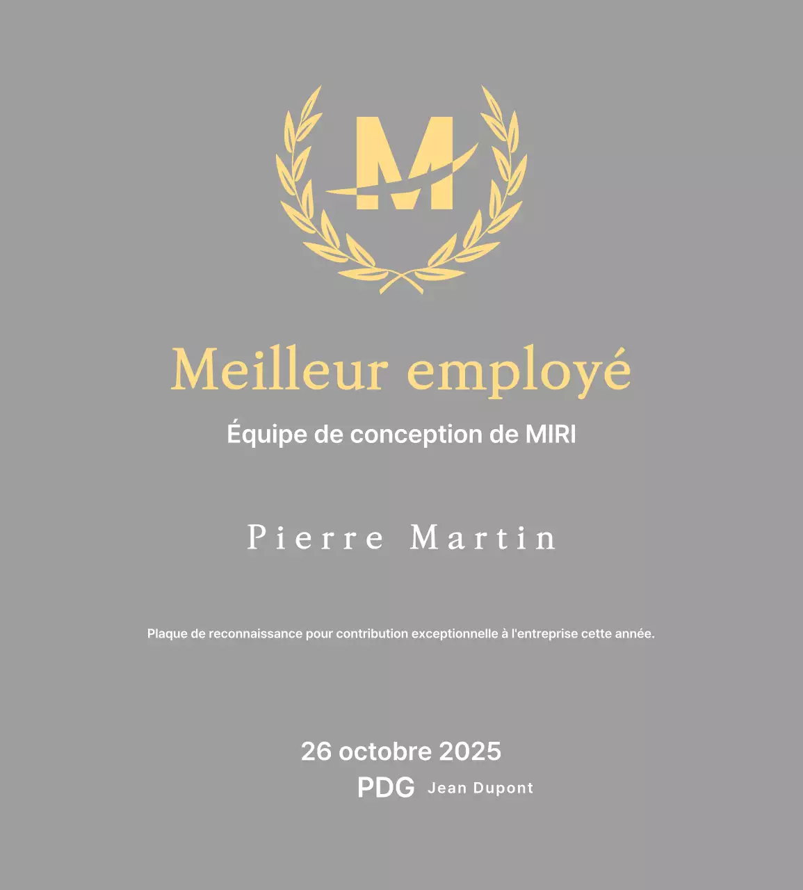 Belle plaque d'inscription avec des lauriers