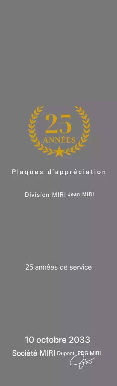 Plaque d'accomplissement classique