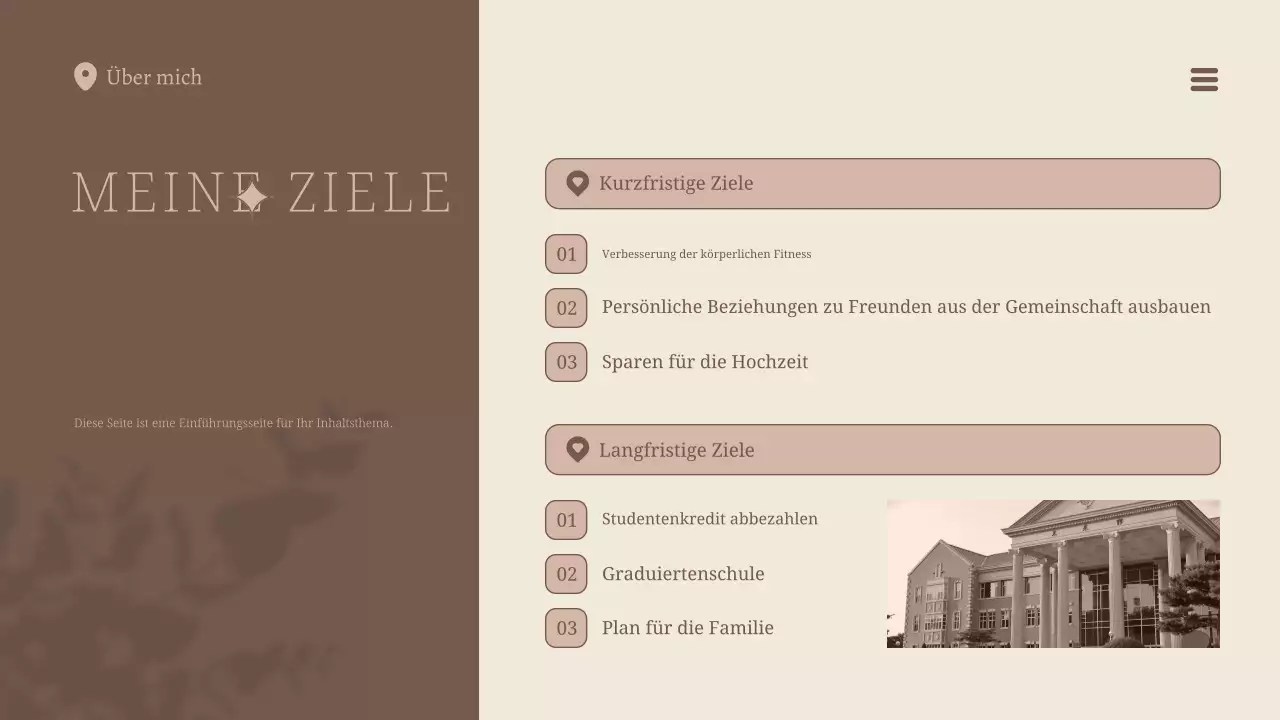 beige modernes Profil Layout