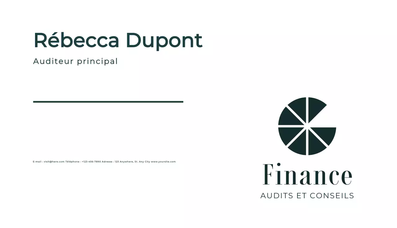 carte de visite professionnelle verte pour la finance