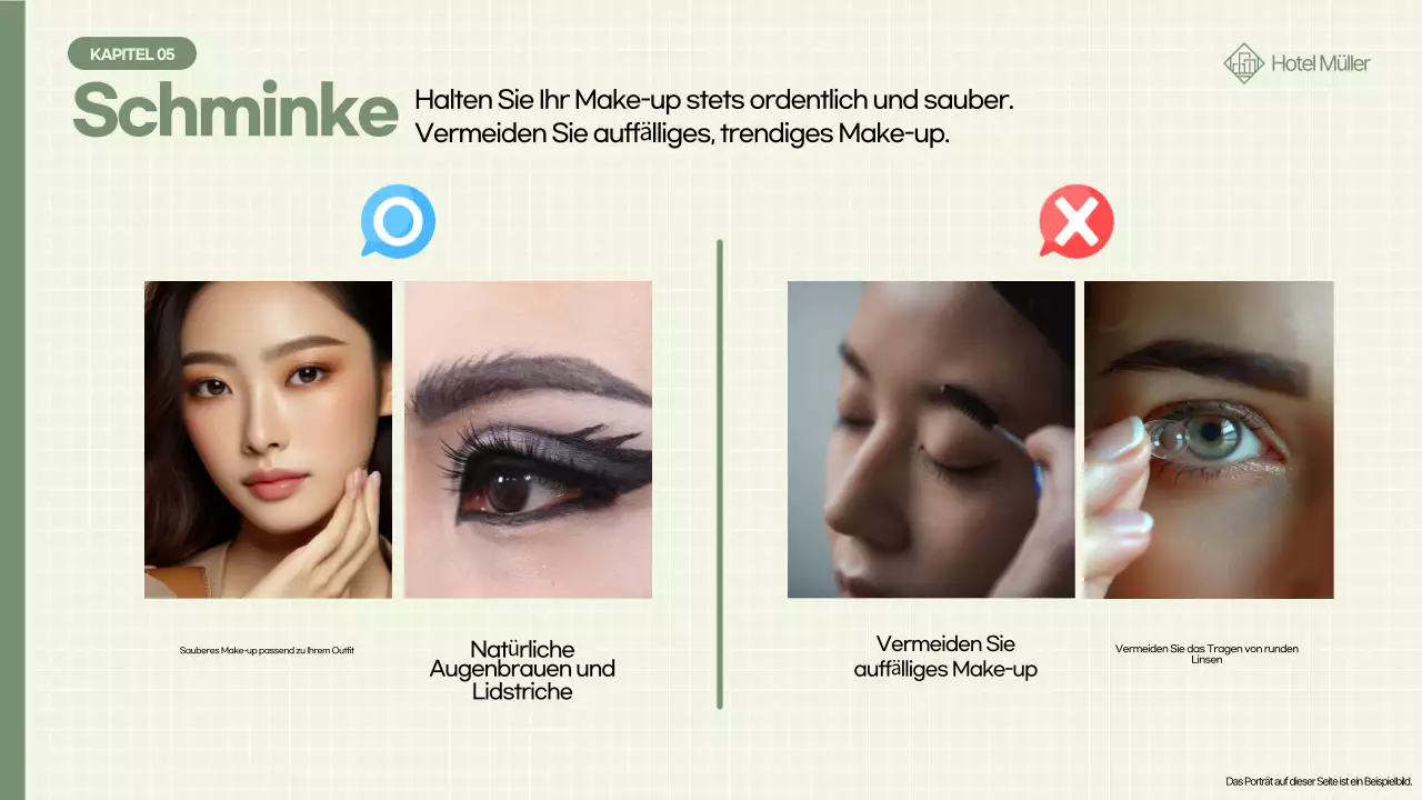 Schulung des Personals in khakifarbener, sauberer und gepflegter Kleidung