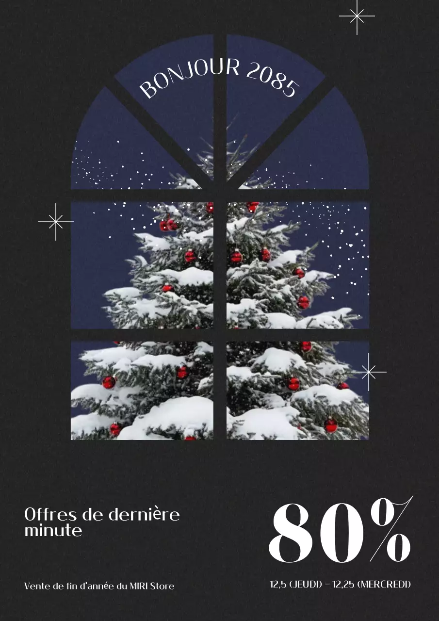 Promouvoir une simple vente de vacances en noir et blanc