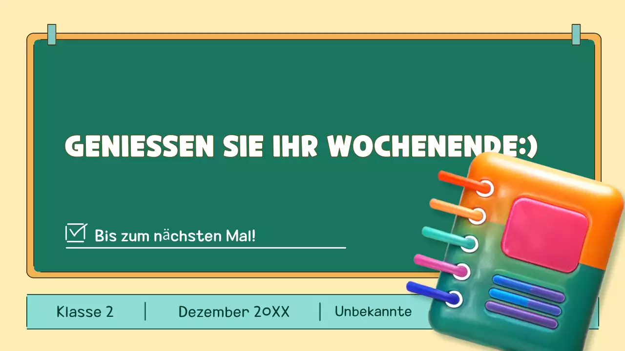 orange-grüner Pop-Klassen-Agenda-Planer