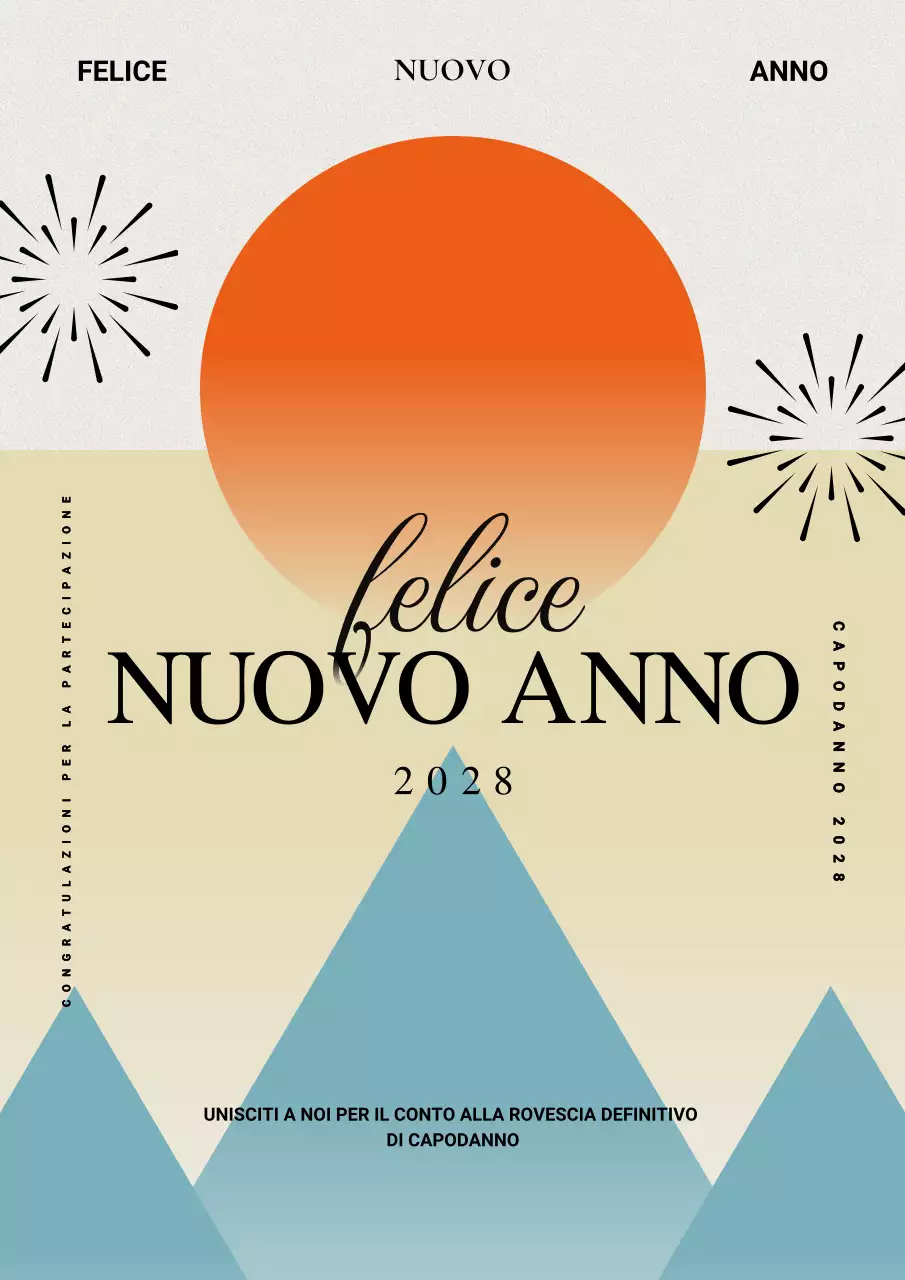 biglietto di capodanno giallo astratto indonesia