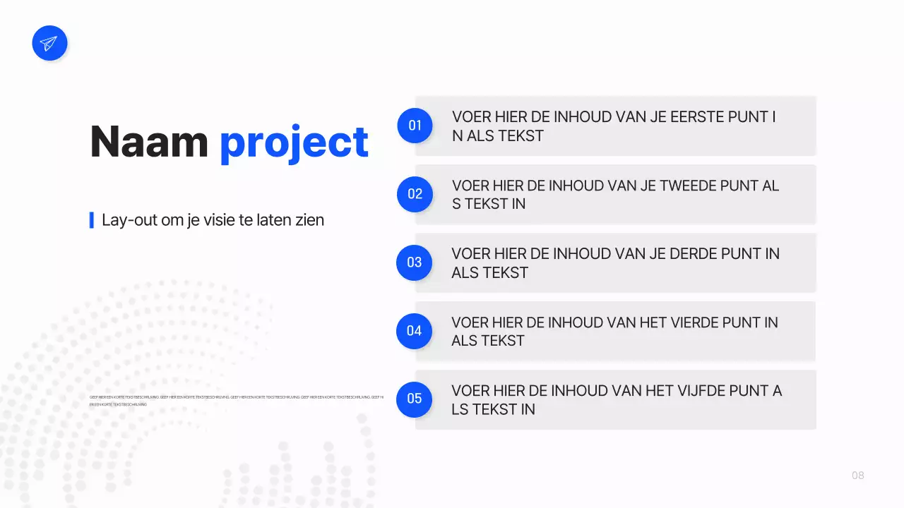 Een eenvoudig bedrijfsplan in wit en blauw