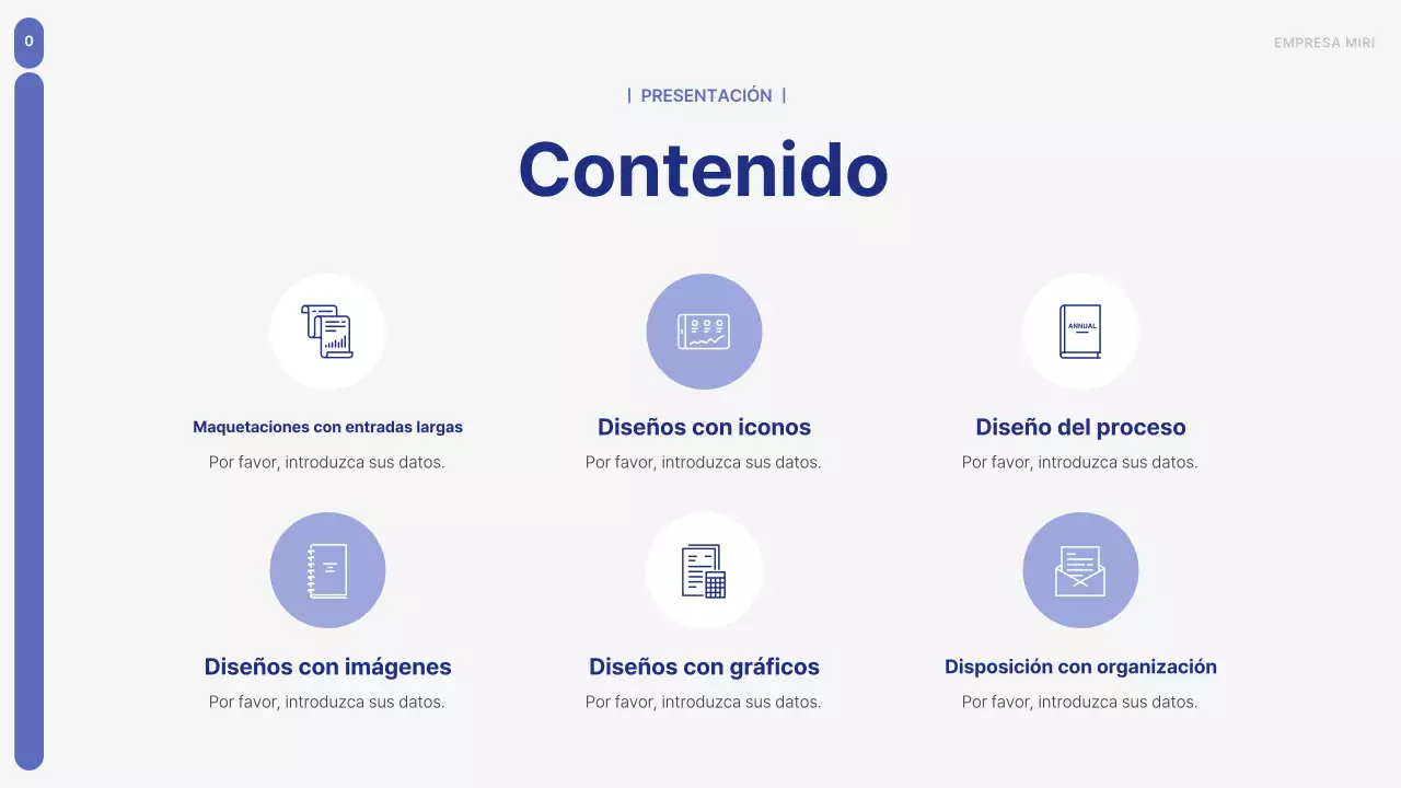 Un sencillo plan de empresa en azul y gris