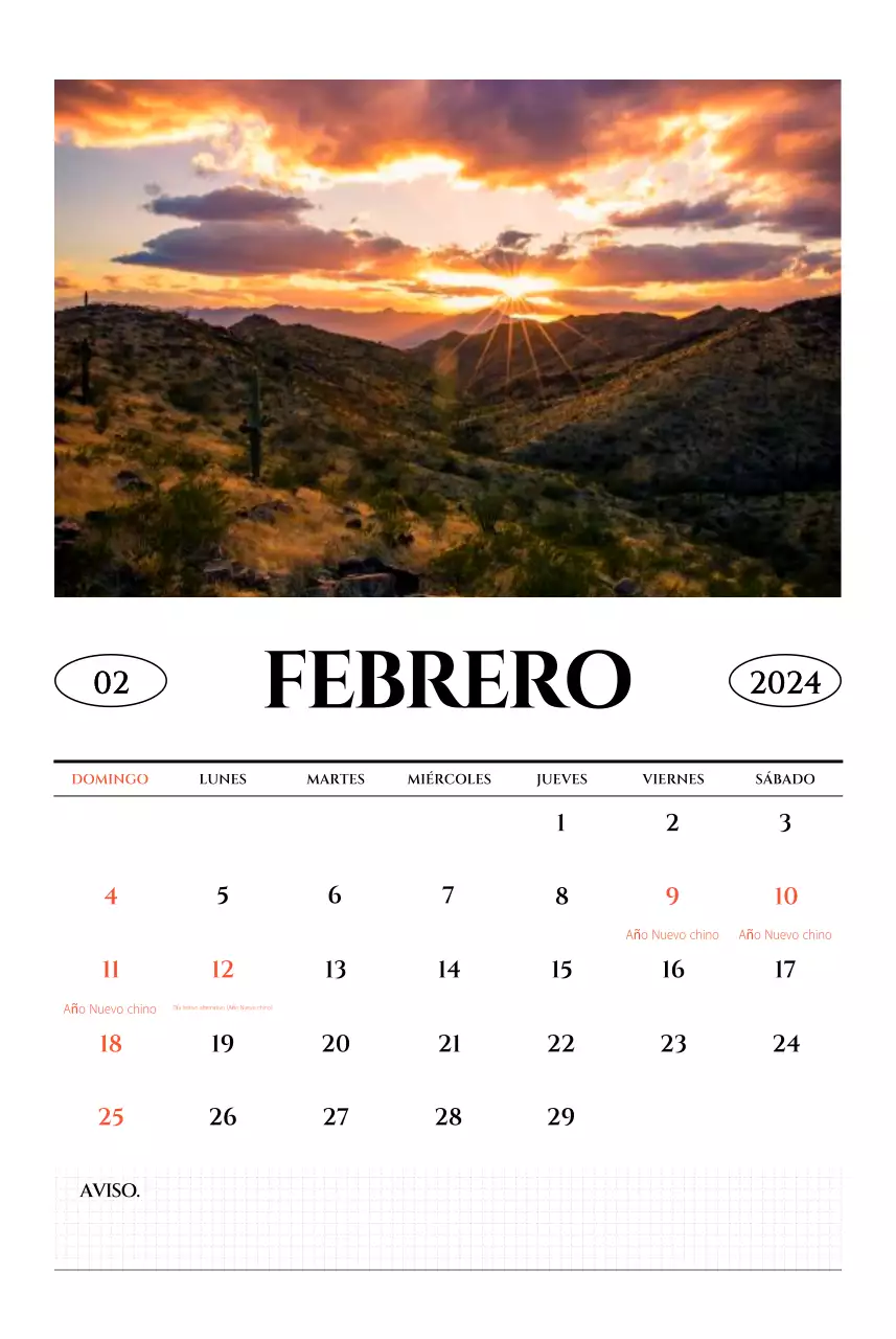 Calendario de pared de estilo sencillo con concepto de fotografía de viajes emocional en blanco y negro