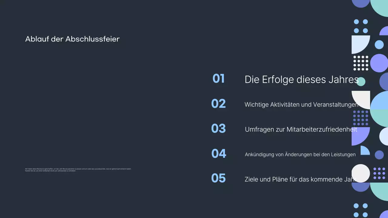 Das Ende des Jahres in blau modern feiern