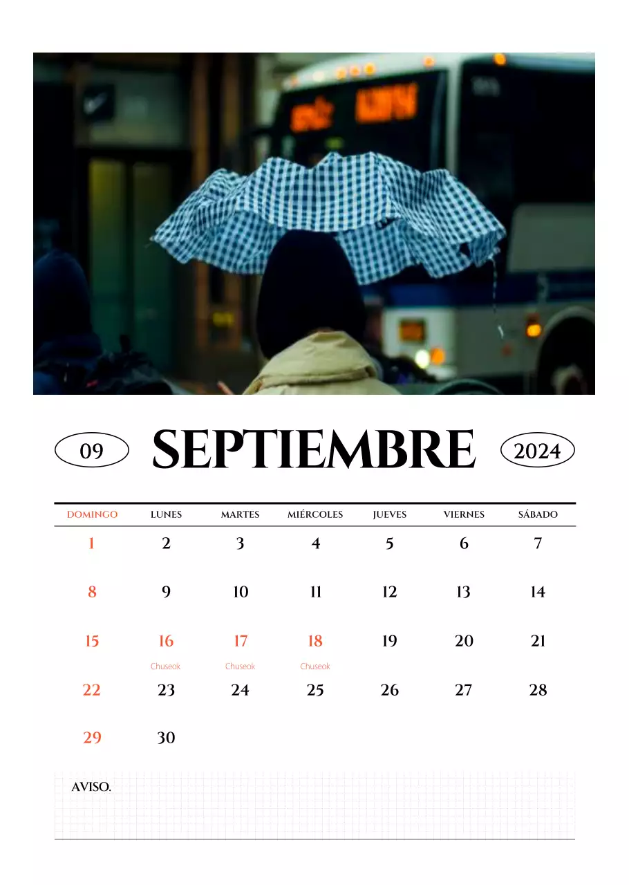 Calendario de pared de estilo sencillo con concepto de fotografía de viajes emocional en blanco y negro