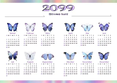 Mauve Simple Insekt 1 Jahr Kalender