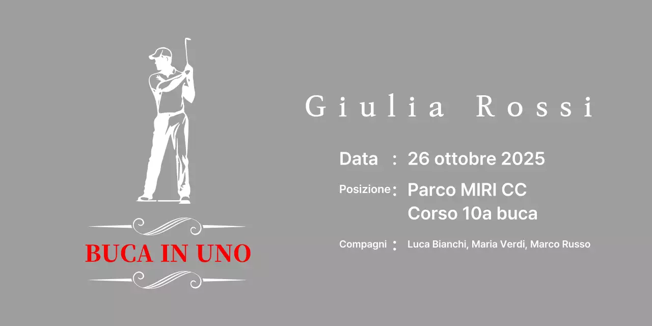 Classica targa da golf con l'illustrazione di un golfista che gioca a golf