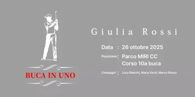 Classica targa da golf con l'illustrazione di un golfista che gioca a golf