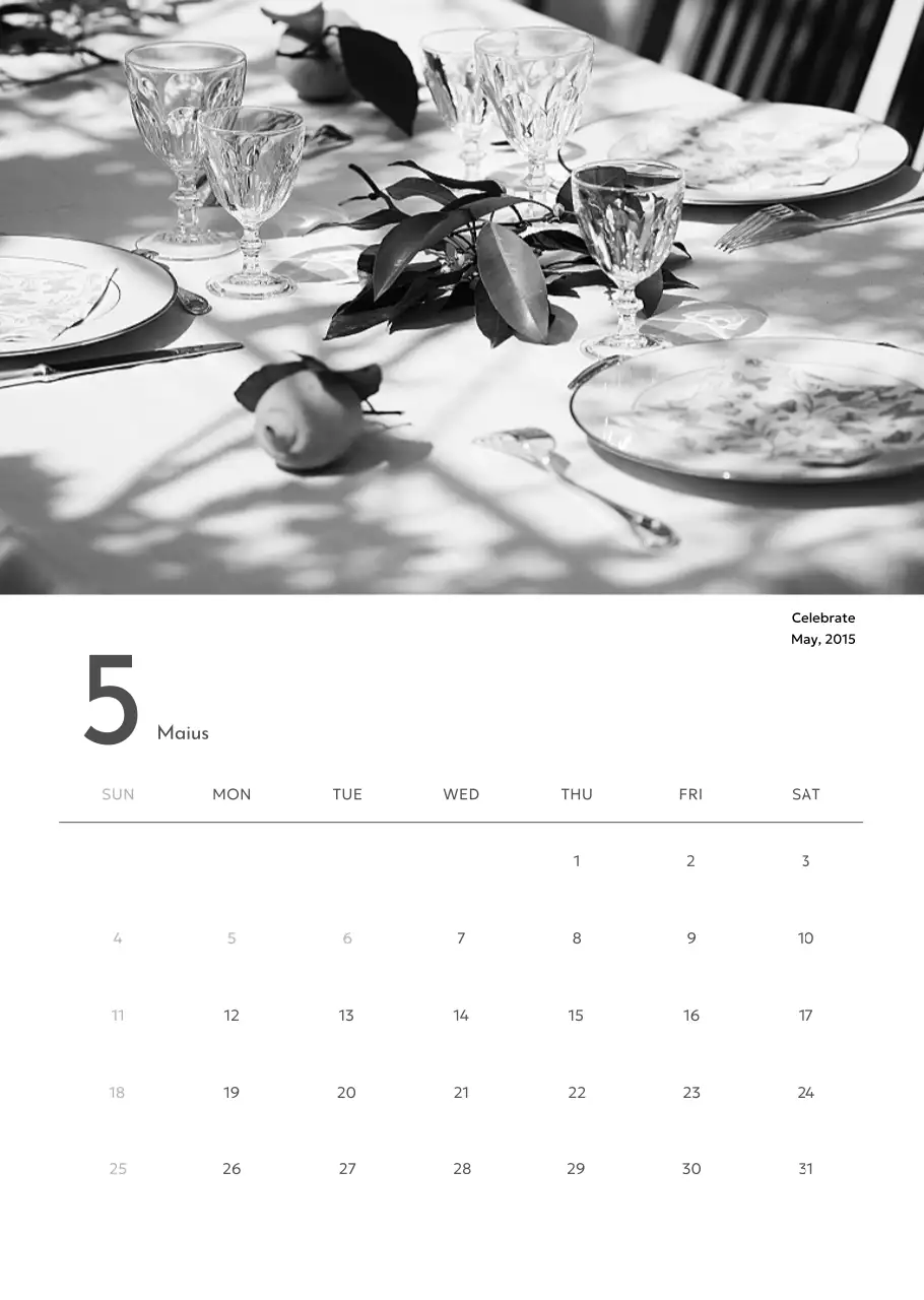 Kalender foto dengan nuansa perkotaan yang bersih