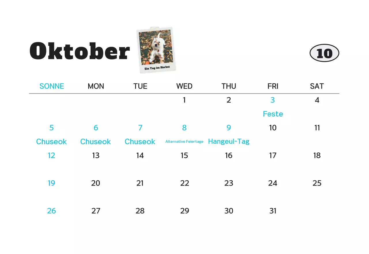 Weißer sauberer Haustier-Fotokalender