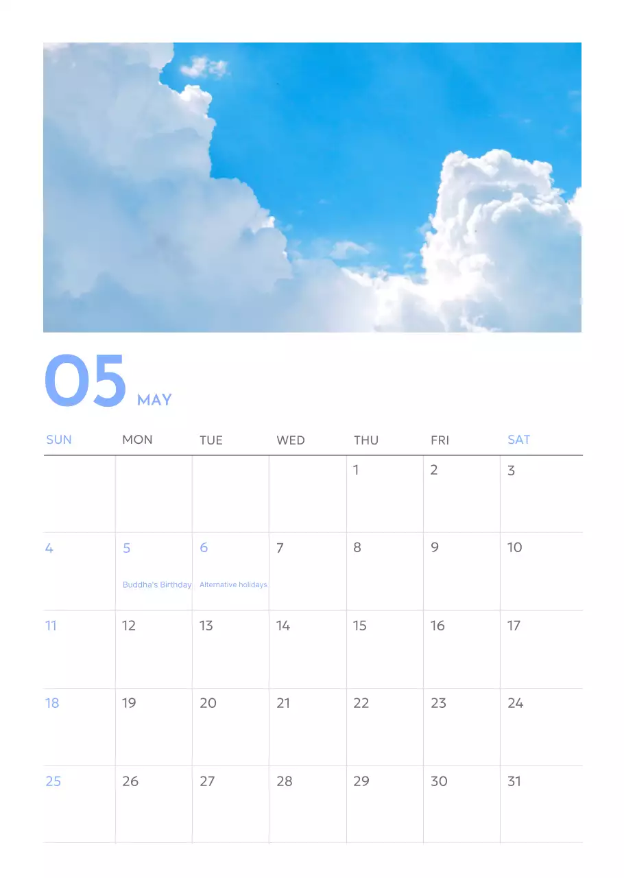 Kalender pelacak sasaran foto dengan percikan warna biru