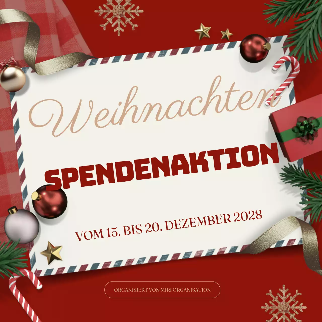 rote traditionelle Wohltätigkeitsanzeige