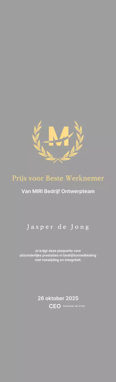 Nette plaquette met lauweren