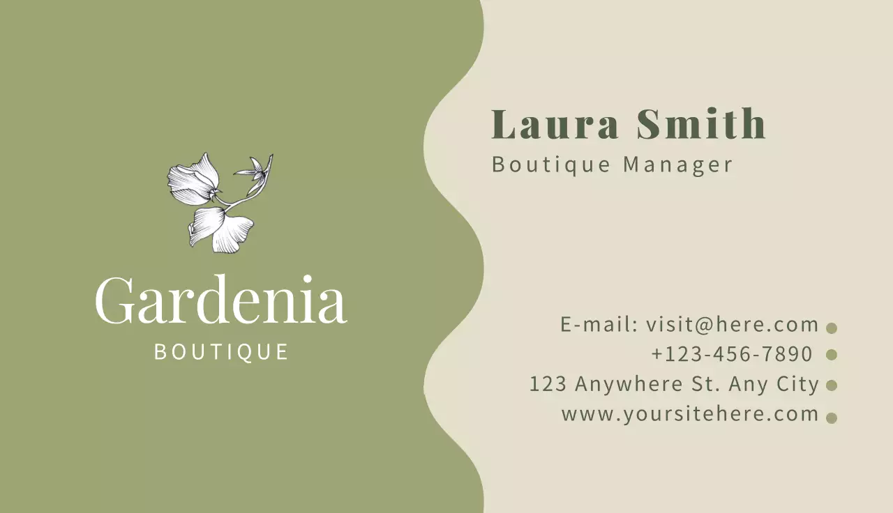 Sage Elegant Boutique Business Card
